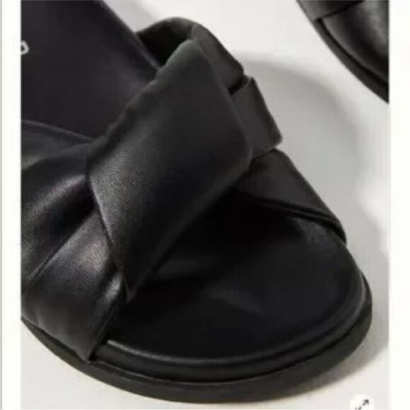 Free People x Silent D Herron Sandals Black Leather Puffy Slides NWOB EU 38 US 8 - Picture 8 of 8